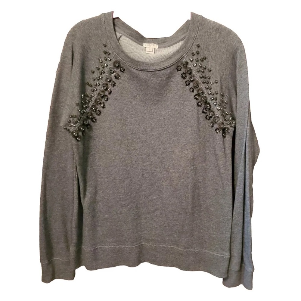 J.Crew French terry sweatshirt with Rhinestones